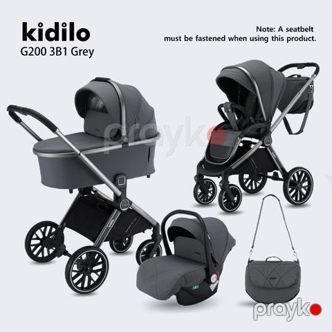 Uşaq arabası Kidilo G200 3B1, boz — Bakı