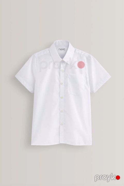 Oğlanlar üçün məktəbli qısaqol köynək Next shirt short sleeve, ağ, polyester/pambıq, ölçü 6 yaş — Bakı
