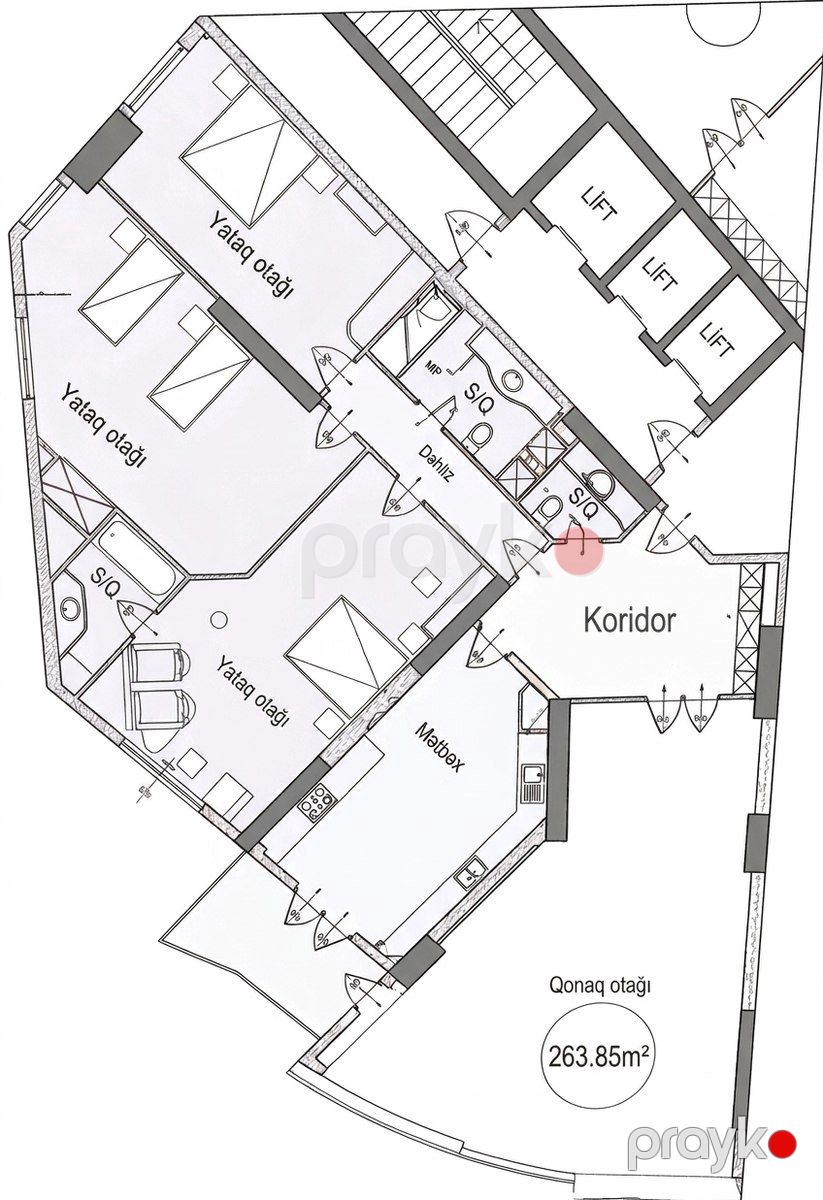 Satılır 4 otaqlı yeni tikili 264 m² — Mənzil, Bakı (2)