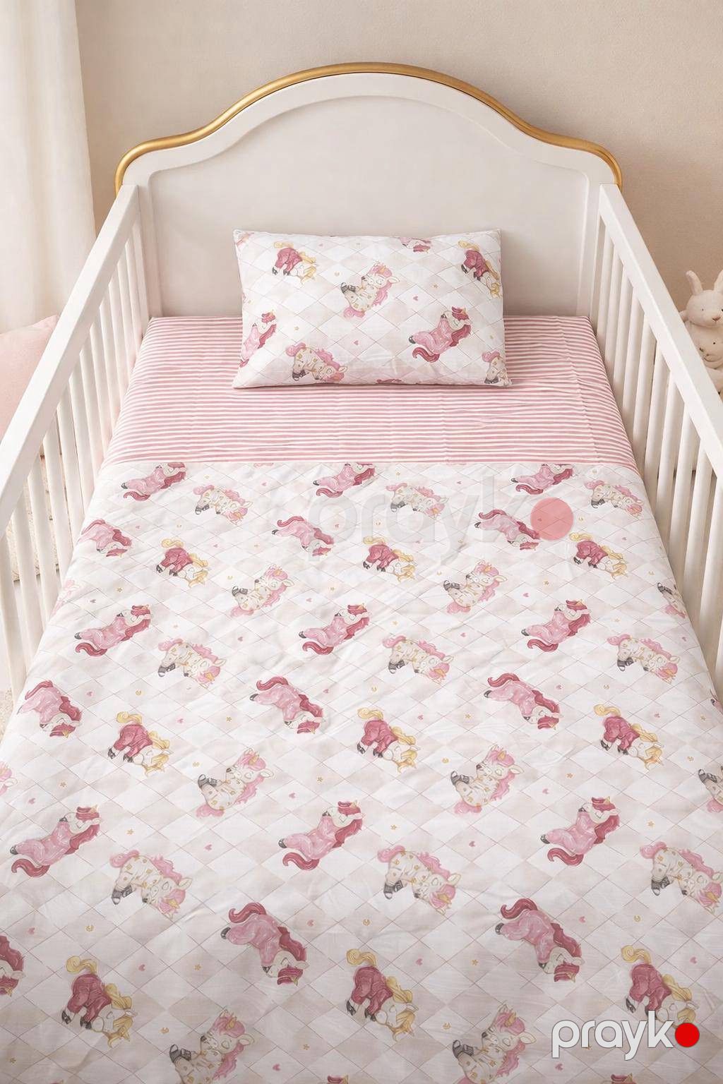Beşik üçün yataq dəsti 1120765_RB, yorğan üzü 100x150 sm, mələfə 110x160 sm, yastıq üzü 35x45 sm, pambıq, rəngbərəng — Mallar, Bakı