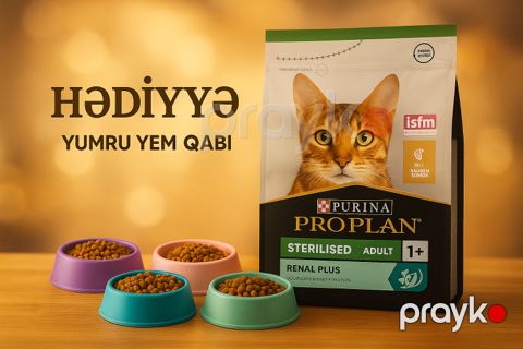 Quru yem Purina Pro Plan Sterilised sterilizasiya edilmiş pişiklər üçün, qızılbalıq ilə, 10 kq + Yem qabı Hədiyyə — Bakı