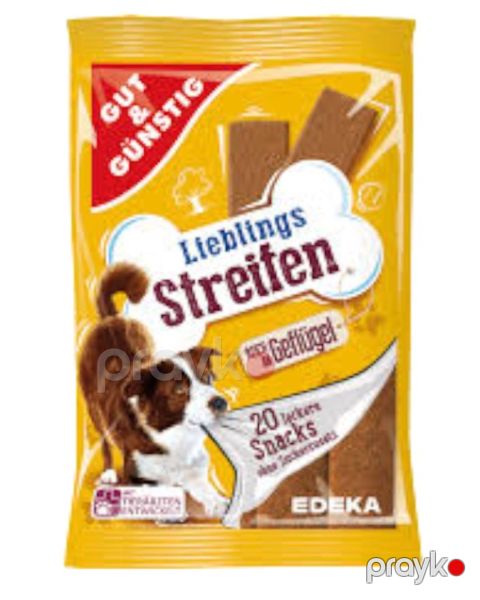 Məzə itlər üçün Edeka Gut & Günstig Lieblings Streifen quş əti ilə 200 q — Bakı