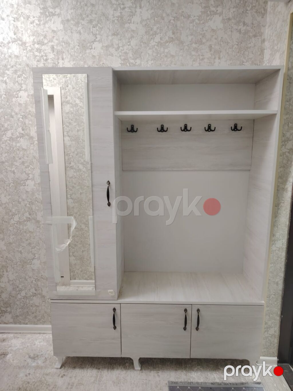 Dəhliz üçün çoxfunksiyalı mebel dəsti - Kompozisiya: güzgülü bölmə — Xol üçün, Bakı (2)