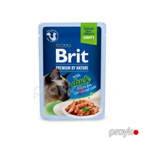 Nəm yem Brit Premium Delicate Fillets in Gravy axtalanmış pişiklər üçün, ördək ilə, 85 q — Bakı