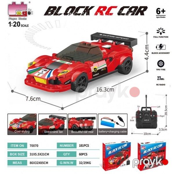 Elektron konstruktor Sport avtomobil, radio ilə idarə olunan, 181 element, model 70070, miqyas: 1:20, yaş: 6+ - MJ70070A — Mallar, Bakı (2)