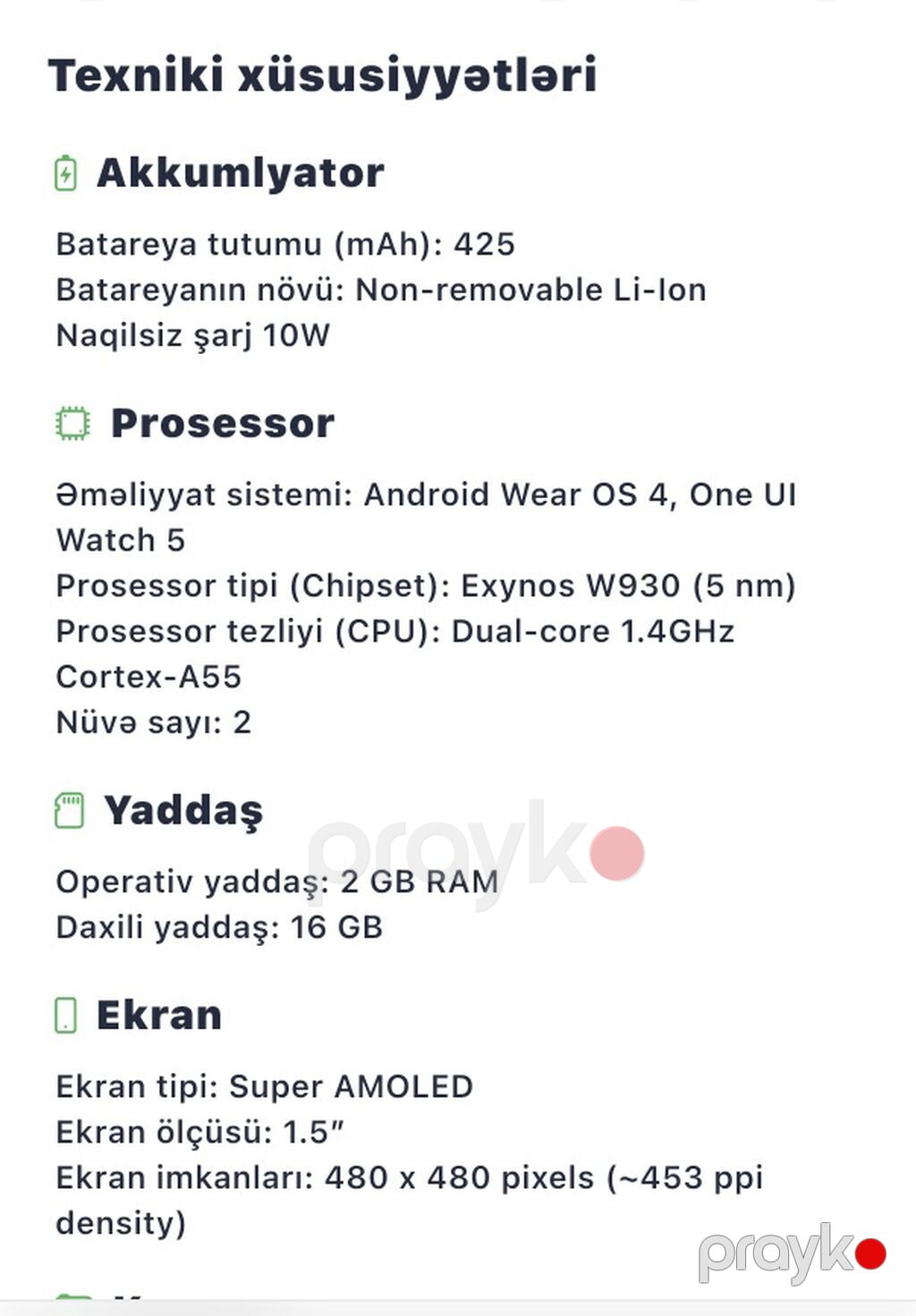 Samsung Galaxy Watch 6 44mm (SM-R940) – Black Əsas xüsusiyyətlər — Ağıllı saatlar, Gəncə (4)