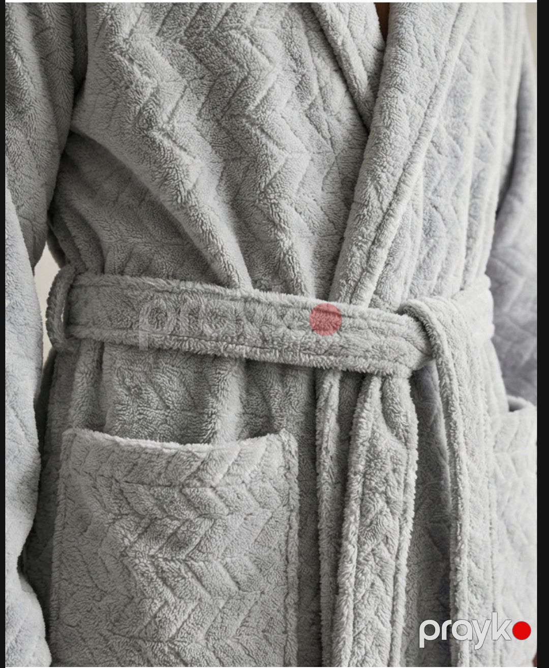 Hamam xələti kişilər üçün 17346130, kapüşonlu, mikrofibra, açıq boz, ölçü L/XL — Mallar, Bakı (2)