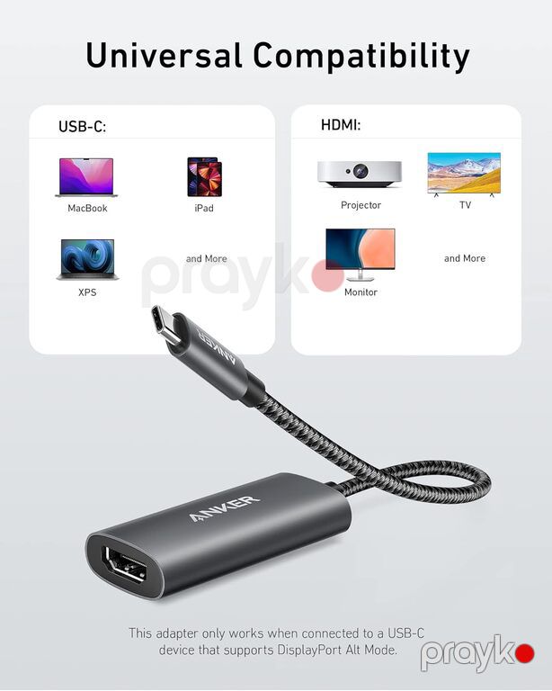 Anker 518 USB C to HDMI Adapter - Series 5 8K@60Hz / 4K@144Hz — Periferik cihazlar, Bakı (3)