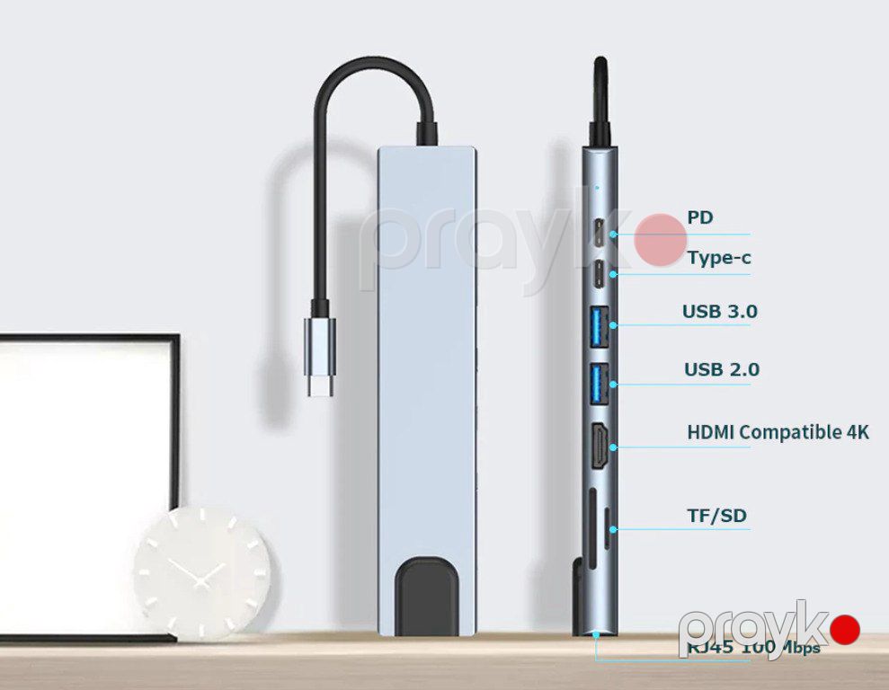 TypeC 4K Hub 8in1 — Periferik cihazlar, Bakı (2)