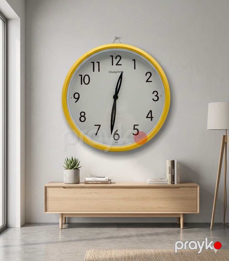 Sarı çərçivəli, divar saatı, NP17 — Mallar, Bakı (2)