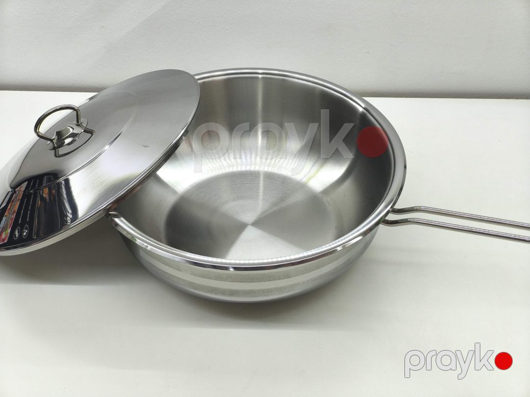Tava BYZ-0153, paslanmayan polad, gümüşü, 32 sm — Mallar, Bakı (2)