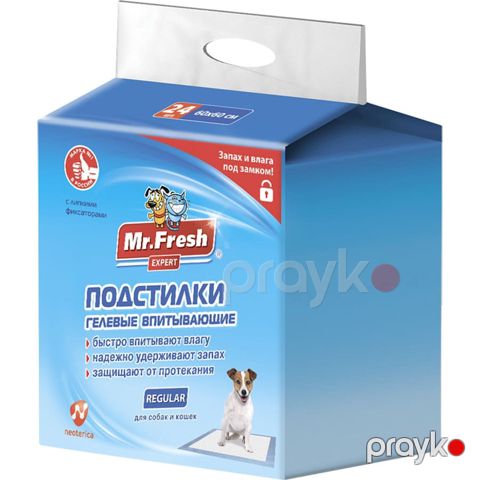 Altlıqlar Mr.Fresh Expert Regular itlər və pişiklər üçün, gel, hopdurucu, 24 ədəd, 60x60 sm — Bakı