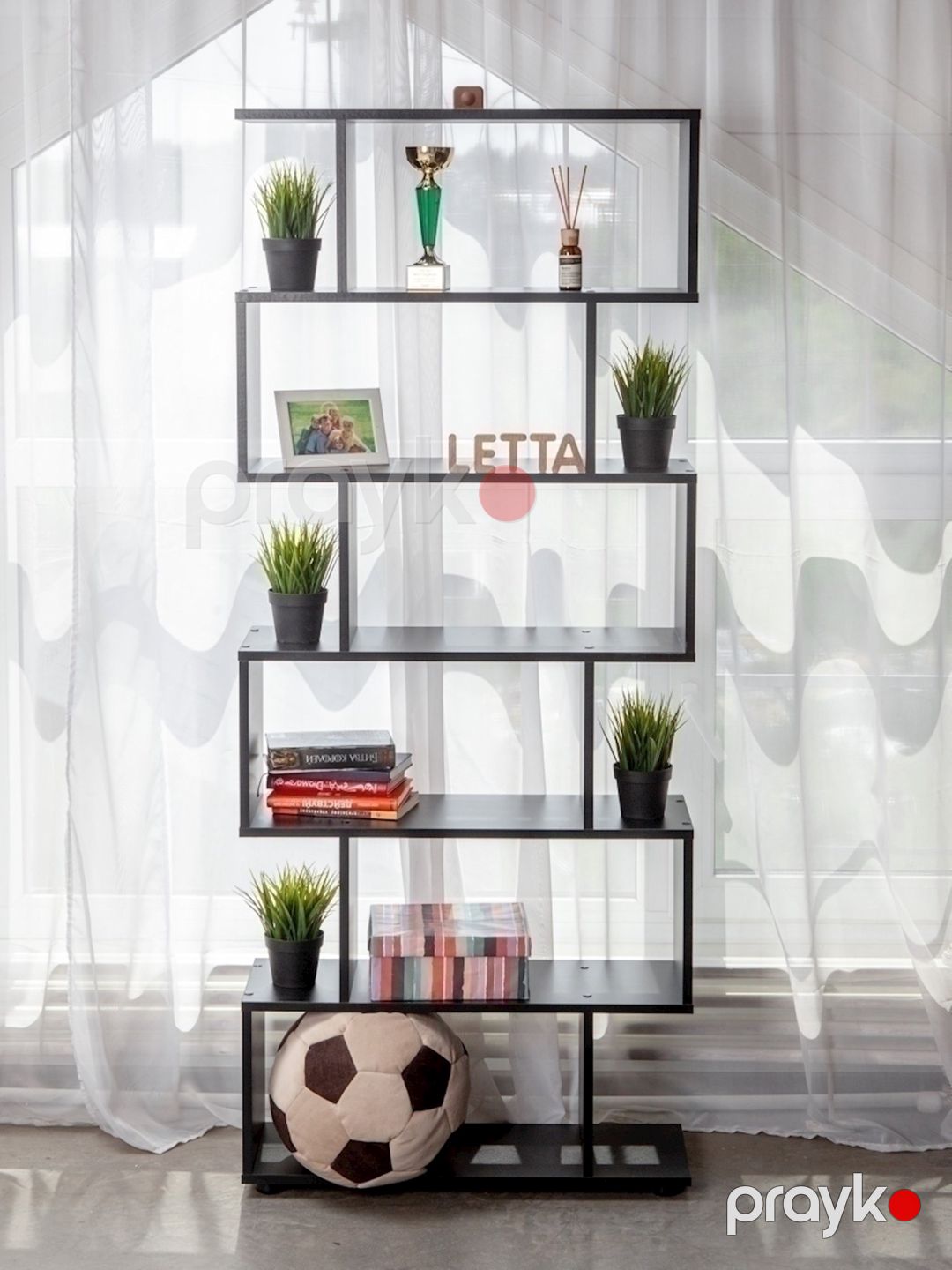 Stellaj Letta 176x73x25 sm, Ldsp, qara — Mallar, Bakı (3)