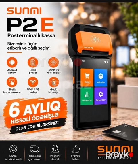 Sunmı P2E posterterminallı kassa Biznesiniz üçün etibarlı və ağıllı — Sabirabad