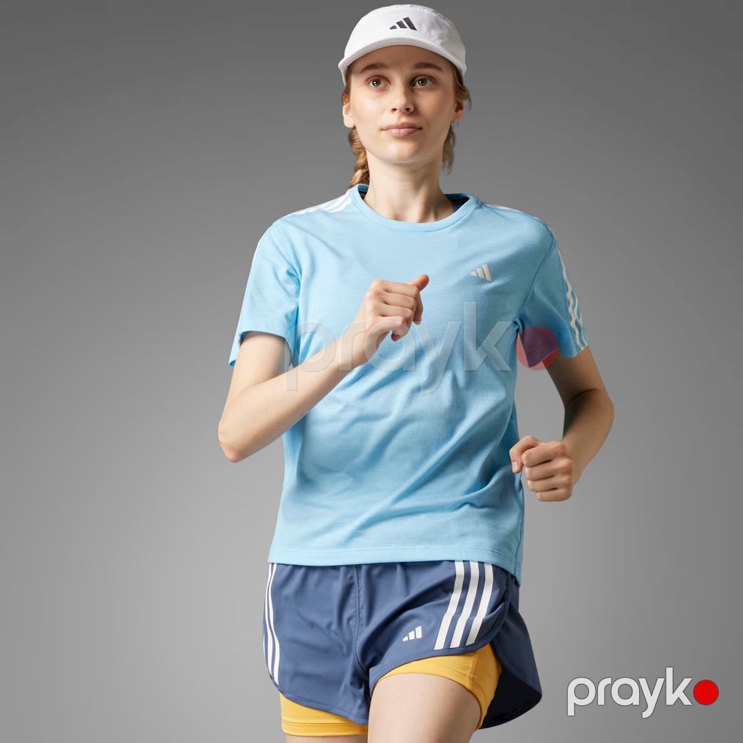 Qadınlar üçün futbolka Adidas OTR E 3S Tee IK5020, mavi, polyester/pambıq/viskoz, ölçü XXS — Mallar, Bakı (2)