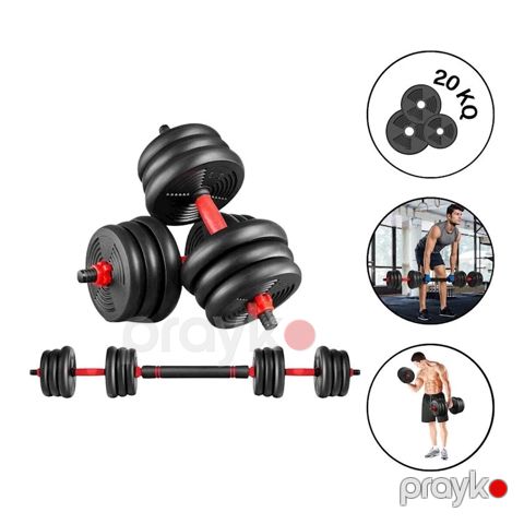 Qantel-ştanq dəsti East Sport, plastik, 2 x 10 kq, 20 kq - EIGHT299795 — Bakı