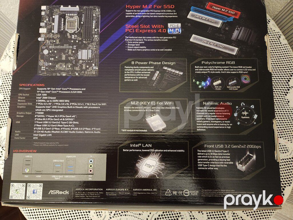 Ana plata "ASrock Z 590 Phantom Gamıng 4" — Kompüterlər və noutbuklar, Bakı (2)