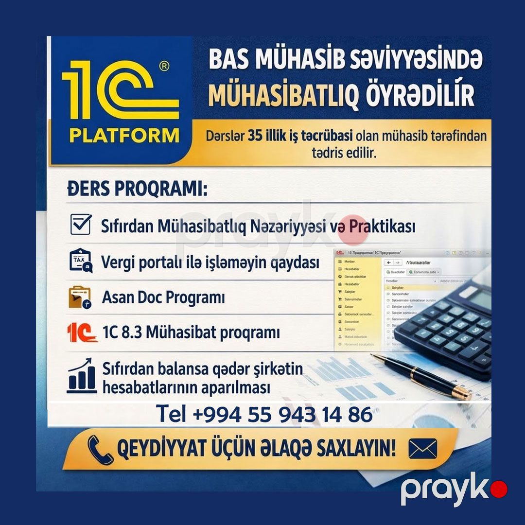 Milli Mühasibatlıq Vergi 1C 8.3 dərslər — Digərləri, Bakı (2)