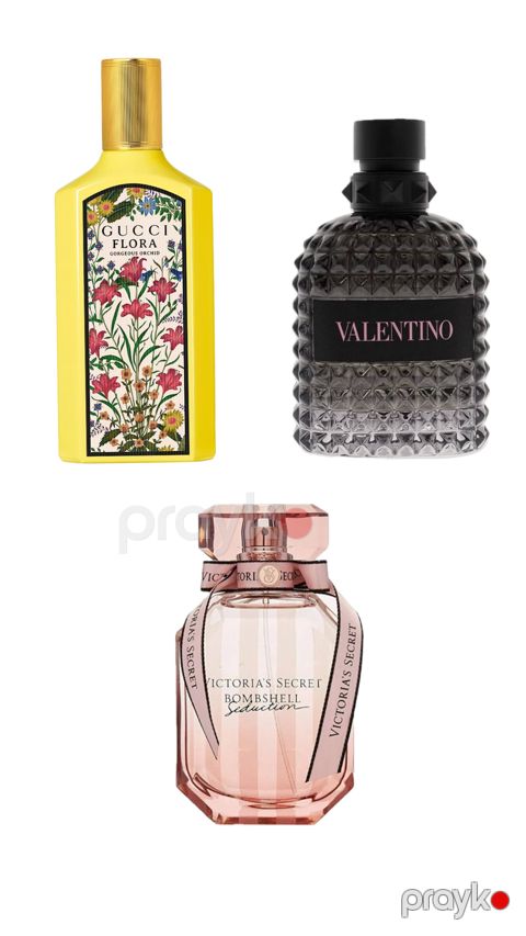 No Brand ətir dəsti qadınlar və kişilər üçün (Flora Gardenia 100 ml + Bombshell Seduction 100 ml + Uomo Born in Roma 100 ml) — Bakı