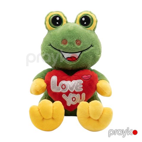Love You Qurbağa Peluş Oyuncaq Yumşaq Oyuncaq Hədiyyə 28 sm — Bakı
