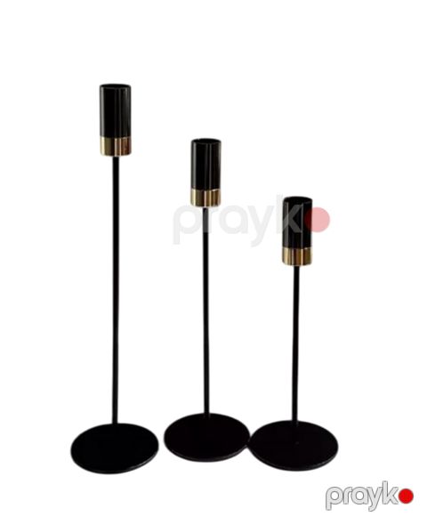 Şamdan dəsti Gold 040/RAX008, metal, qara, 3 əd — Bakı
