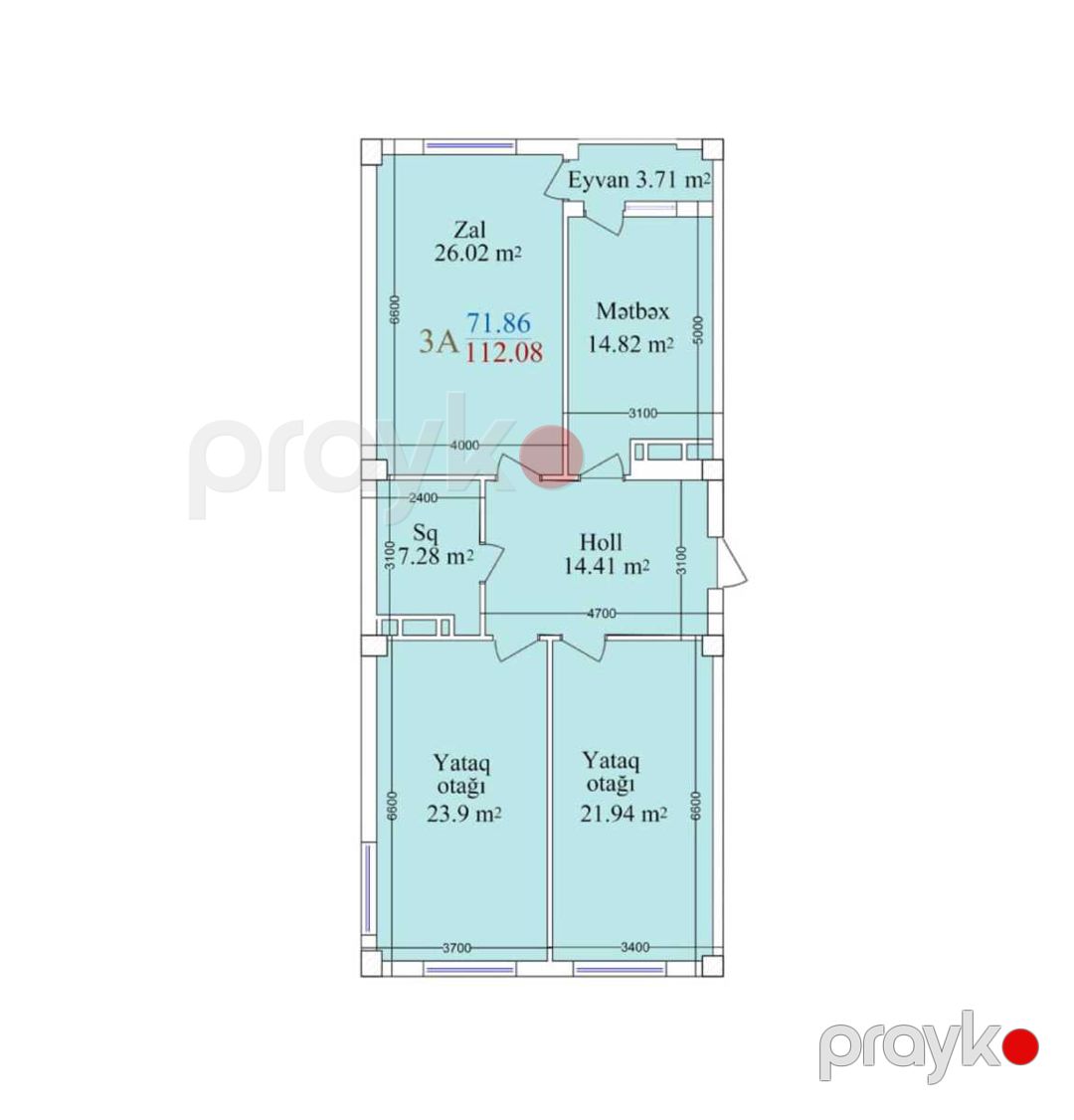 Satılır 3 otaqlı yeni tikili 112 m² — Mənzil, Bakı (5)