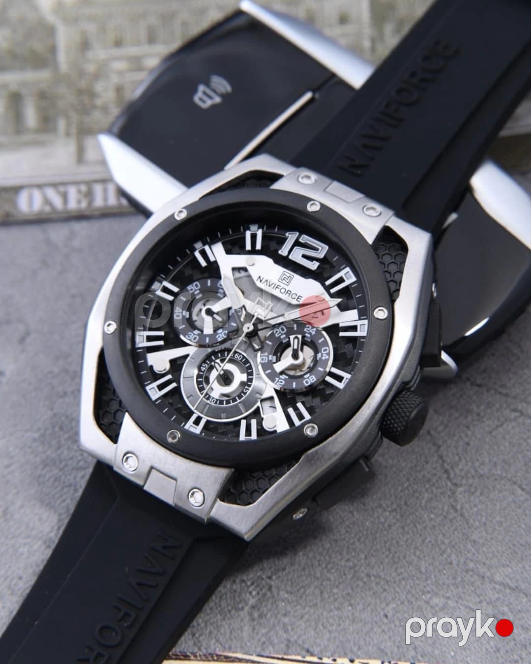 Qol saatı kişilər üçün Naviforce NF8063 Silver/Black — Mallar, Bakı (2)