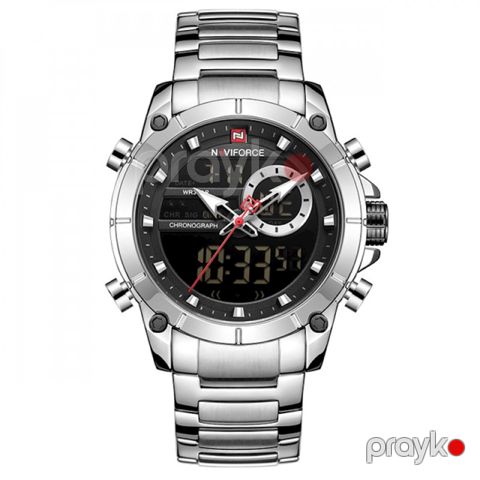 Kişi qol saatı Naviforce 9163 Silver Black — Bakı