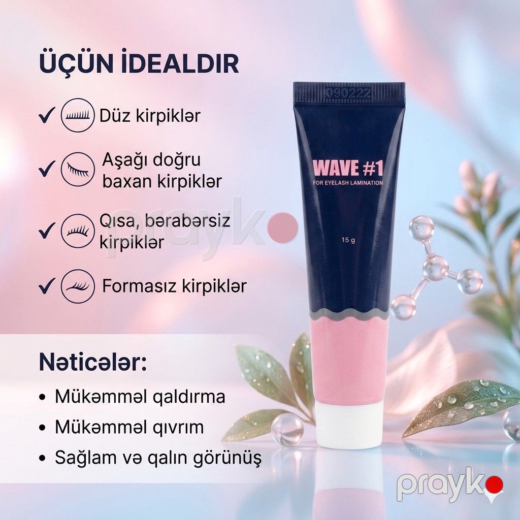 Kirpiklərin və qaşların laminasiyası üçün vasitə Beauty Wave No 1 yumşalta + liftinq 15 q — Mallar, Bakı (3)