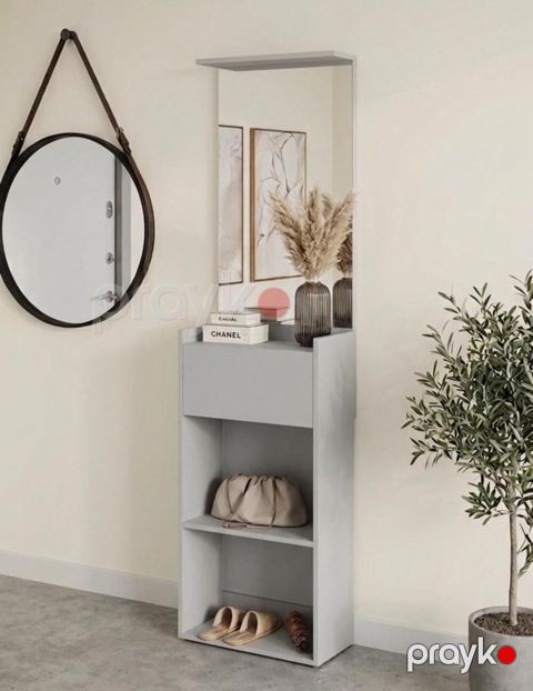 Ayaqqabı üçün rəf MB1, boz, laminat, 183x50x30 sm — Bakı