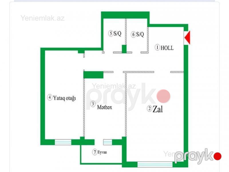 Satılır 2 otaqlı Bina evi menzil (Yeni tikili), 114 m², Nəsimi rayonu — Mənzil, Bakı (4)
