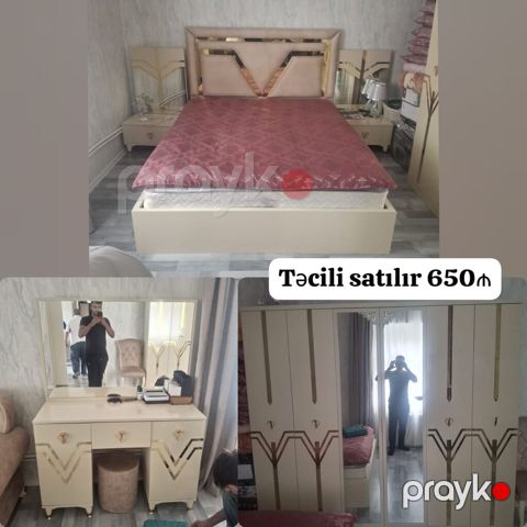 Yataq dəsti satılır 650₼. Matrası var.Ünvan binə. 3824. Fatimə99 — Bakı