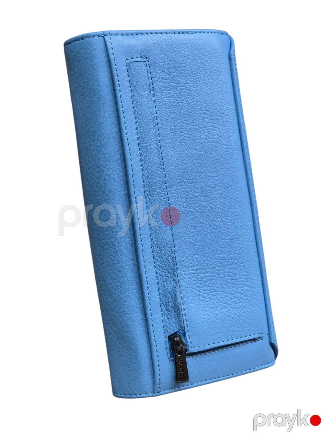 Qadınlar üçün pul kisəsi, təbii dana dərisi, açıq mavi, 19x10 sm, 9 kart bölməsi, Türkiyə istehsalı - Grande_2664_SkyBlue — Mallar, Bakı (2)