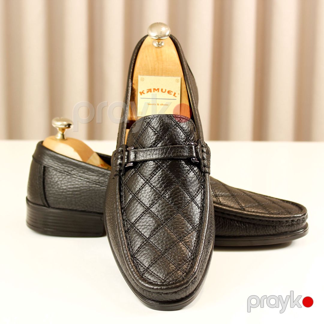 Kişilər üçün mokasin Kamuel 4-22 31-401, qara, təbii dəri, ölçü 41 — Mallar, Bakı (2)