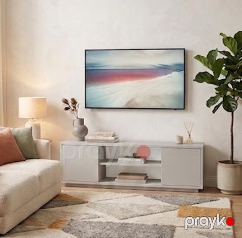 TV üçün tumba MB 14, laminat, boz, 160x45x40 sm — Bakı