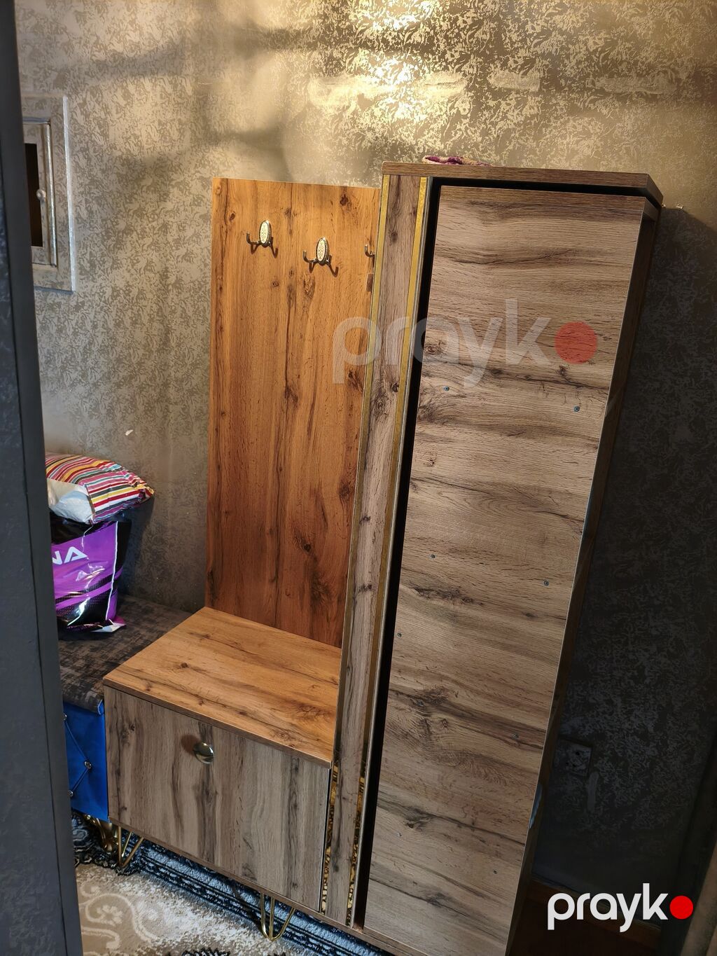 Dəhliz üçün çoxfunksiyalı giriş mebeli dəsti - Material: ağac — Xol üçün, Bakı (3)
