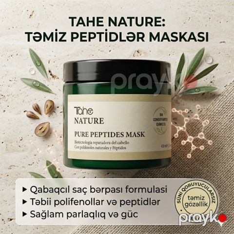 Saç maskası Tahe Nature Peptides kövrəklik əleyhinə 400 ml — Bakı