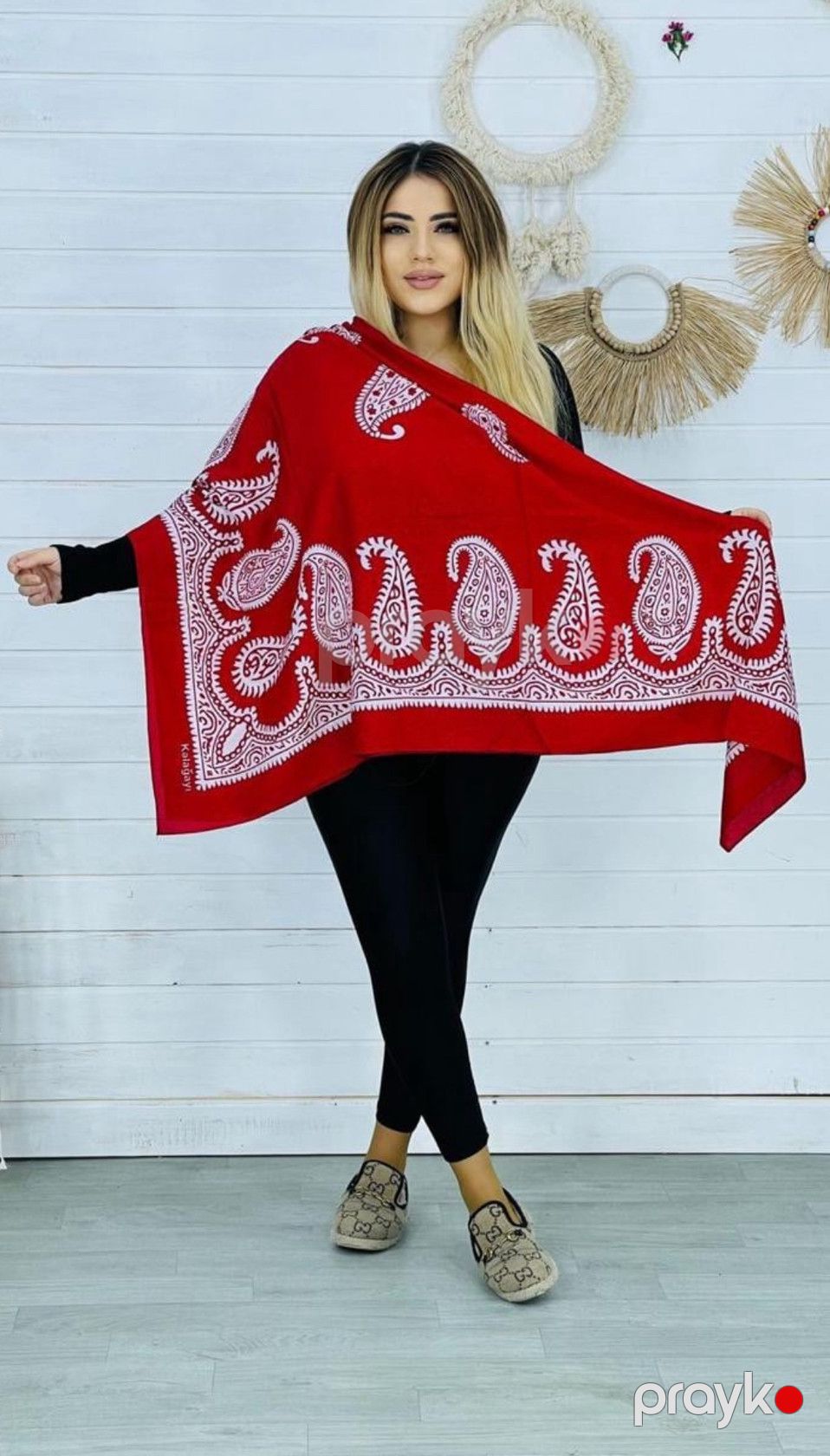 Kəlağayı MM68, ipək, qırmızı, 150x150 sm — Mallar, Bakı (2)