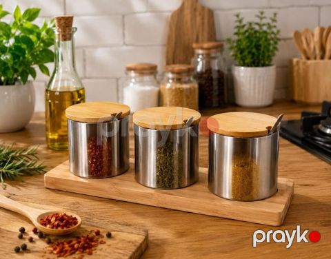 Ədviyyat qabı No brand Dəst 300 ml Paslanmayan polad 3 ədəd — Bakı