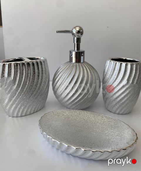 Hamam üçün dəst vm1079, keramika, boz, 4 parça — Bakı