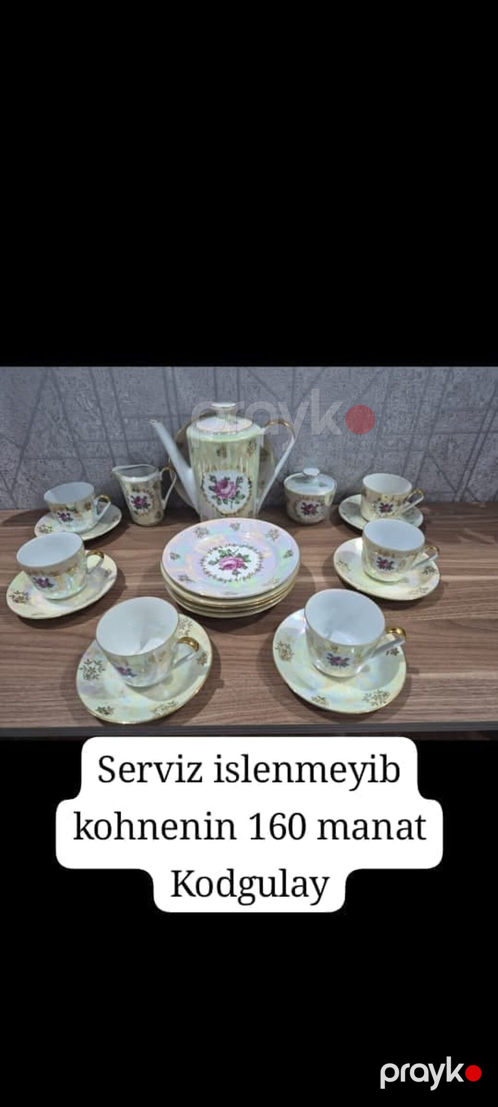 Çay dəsti, rəng - Ağ, Farfor, 6 nəfərlik, Almaniya — Süfrə qabı, Gəncə (2)