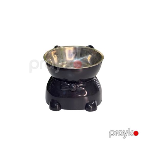 Su və yem qabı M07 pişiklər üçün, plastik/polad, qara — Bakı