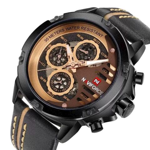 Qol saatı kişilər üçün Naviforce NF9110L Black/Rosegold — Bakı