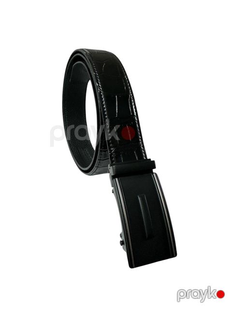 Kişilər üçün dəri kəmər FB1927, qara, natural dəri, 6 dəlikli, klassik - FB1927_black — Bakı