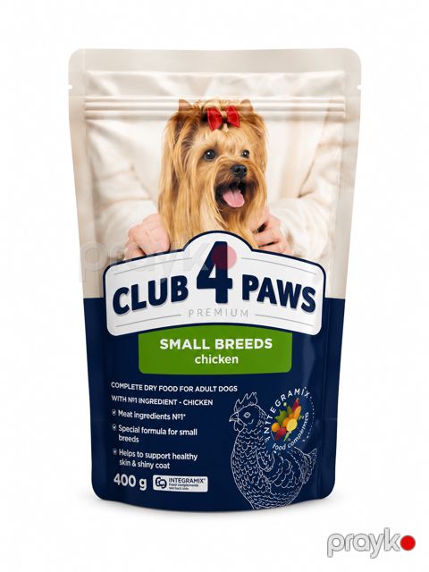 Quru yem kiçik cins yetkin itlər üçün Club 4 Paws, 400 q — Bakı