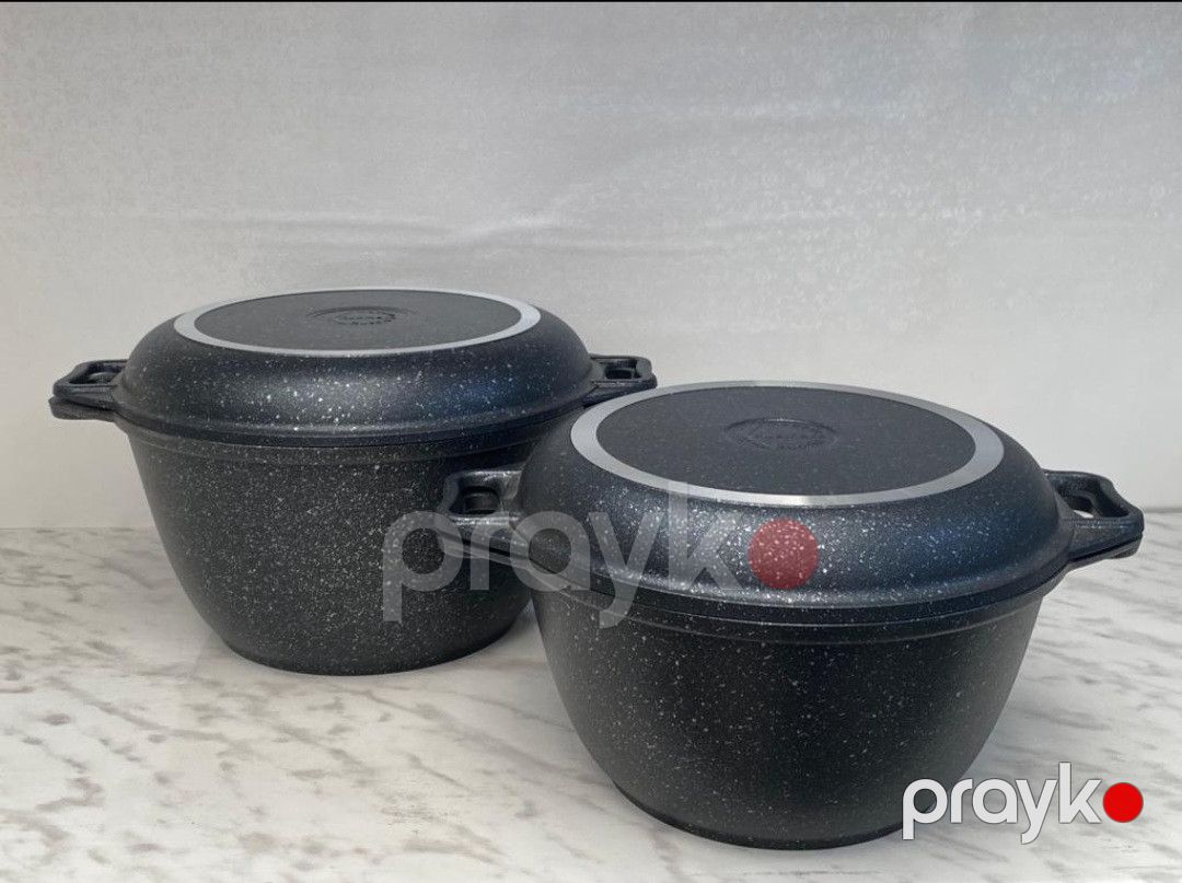 Qazan Kukmara 3000 ml Qranit Qara CMP — Mallar, Bakı (2)