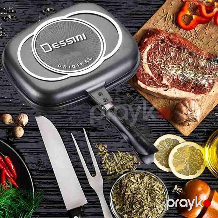 İkitərəfli tava Dessini DP-36001RAX, alüminium, qara — Mallar, Bakı (3)
