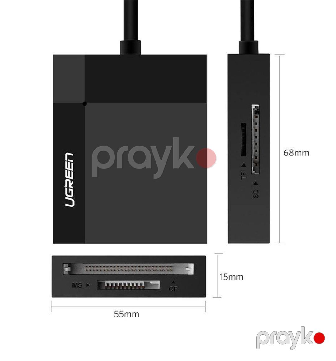 Micro SD oxuyucu "Ugreen USB 3.0 All-in-One SD Card Reader 50cm" — Periferik cihazlar, Bakı (7)