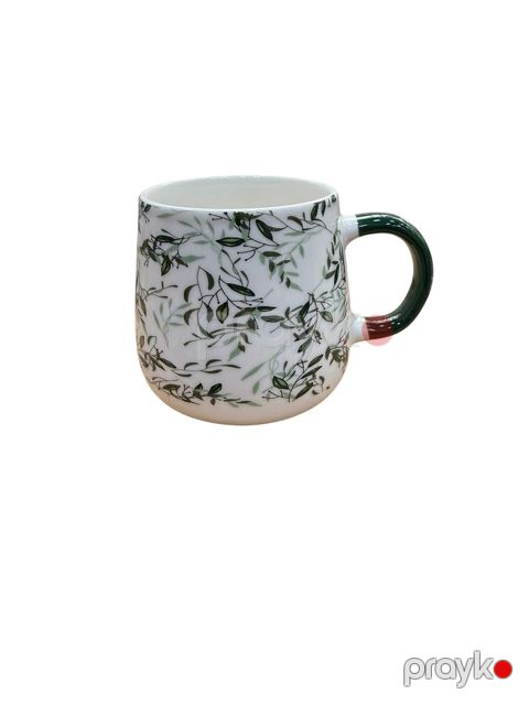 Krujka N3161, ağ/qara, keramika, 320 ml — Bakı