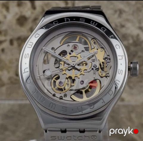 Swatch Irony Diaphane/Body & Soul üslubunda skelet dizaynlı qol saatı — Bakı